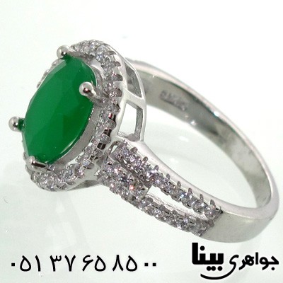 انگشتر ابسیدین سبز طرح دایره زنانه