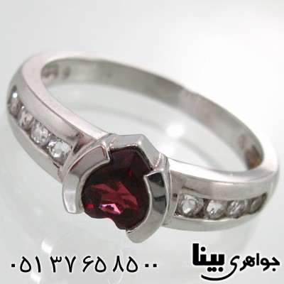 انگشتر یاقوت گارنت طرح قلب زنانه زیبا