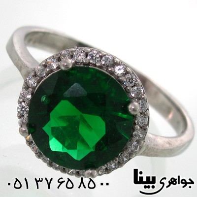 انگشتر ابسیدین سبز دایره ای زنانه درشت