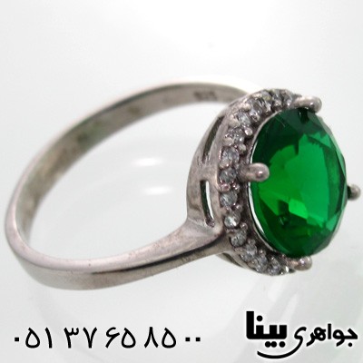 انگشتر ابسیدین سبز دایره ای زنانه درشت