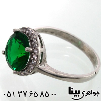 انگشتر ابسیدین سبز دایره ای زنانه درشت