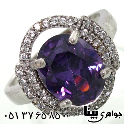 انگشتر ابسیدین بنقش بیضی درشت زنانه