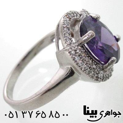 انگشتر ابسیدین بنقش بیضی درشت زنانه