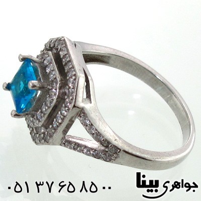 انگشتر توپاز مربعی زنانه کلاسیک