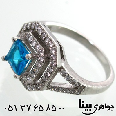 انگشتر توپاز مربعی زنانه کلاسیک