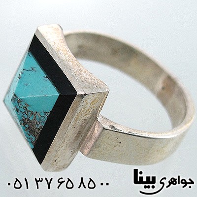 انگشتر فیروزه نیشابوری شجری مربعی شماره پنج