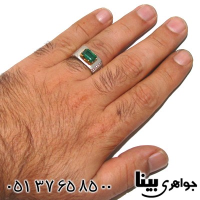 انگشتر زمرد زامبیا مردانه درخشان