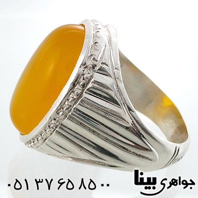 انگشتر عقیق شرف الشمس مردانه درشت طرح درویشی