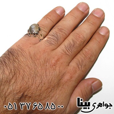 انگشتر عقیق باباقوری مردانه طرح چشم آهو
