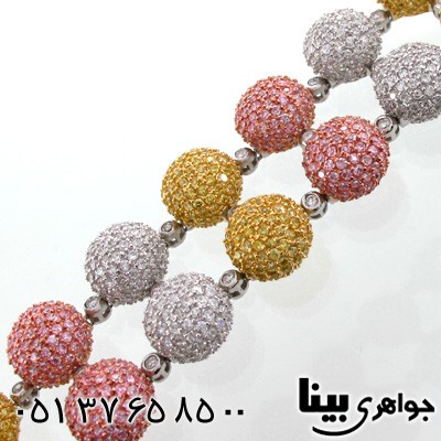 دستبند نقره زنانه طرح توپی درشت و باشکوه