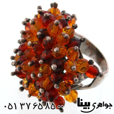 انگشتر کهربا زنانه میخک درشت