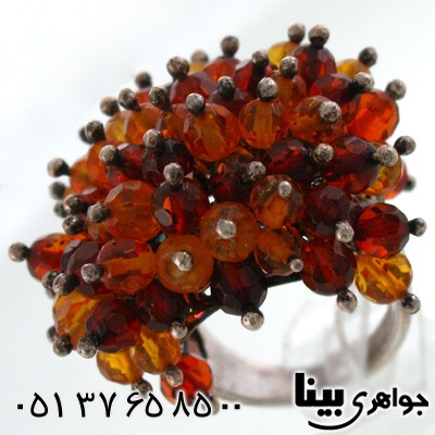 انگشتر کهربا زنانه میخک درشت