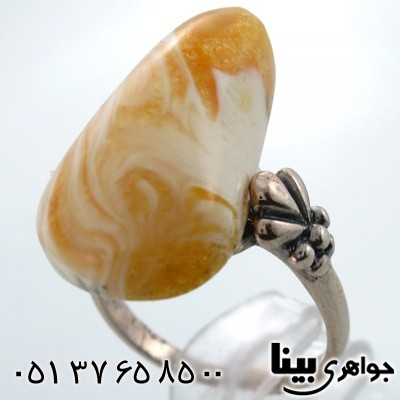 انگشتر کهربا زنانه دو رنگ