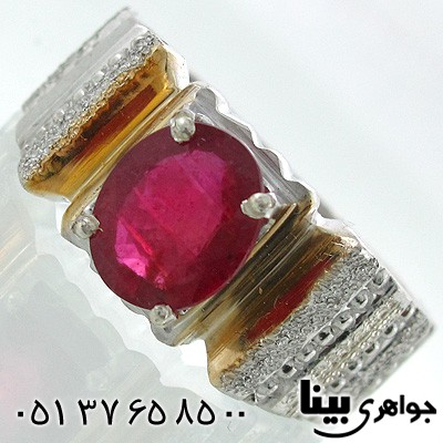 انگشتر یاقوت سرخ مردانه کلاسیک فدیوم