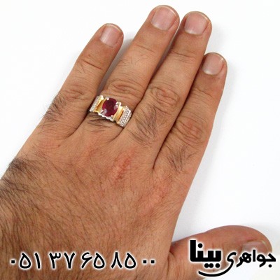 انگشتر یاقوت سرخ مردانه کلاسیک فدیوم
