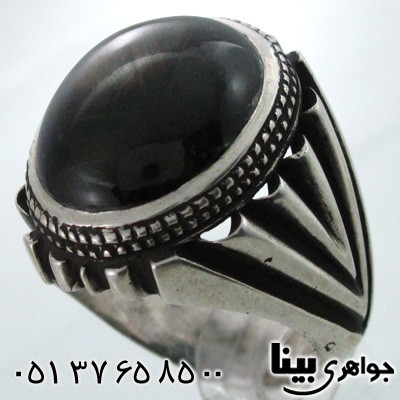 انگشتر یاقوت کبود طرح استار مردانه درشت