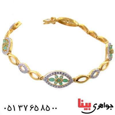 دستبند زمرد زنانه مانی ایتالیایی مدل نازی