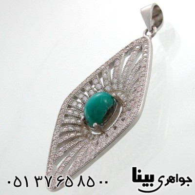 گردنبند فیروزه نیشابوری شجری زنانه لوزی