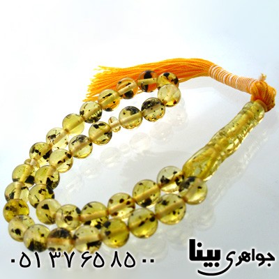 تسبیح کهربا پودری شفاف