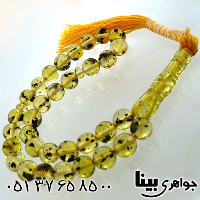 تسبیح کهربا پودری شفاف