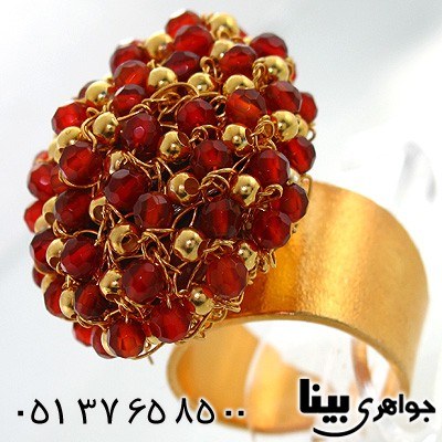 انگشتر یاقوت گارنت زنانه طرح زیر خاکی درشت