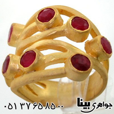 انگشتر یاقوت سرخ زنانه طرح زیرخاکی گیسو