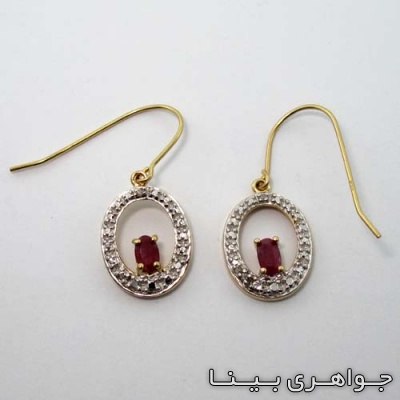 گوشواره یاقوت سرخ پاندولی