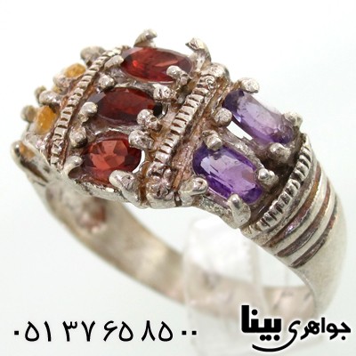 انگشتر چند جواهر زنانه درشت طرح ملکه