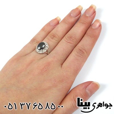 انگشتر حدید صینی زنانه هفت جلاله دور جواهری