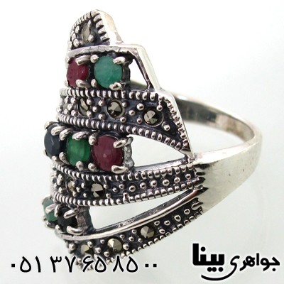 انگشتر چند جواهر زنانه طرح شیدا درشت