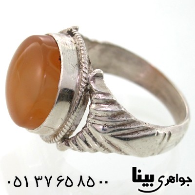 انگشتر عقیق یمنی مردانه طرح کمند