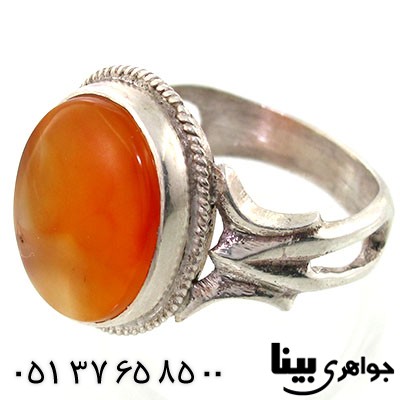 انگشتر عقیق شرف الشمس یمنی مردانه طرح کیهان