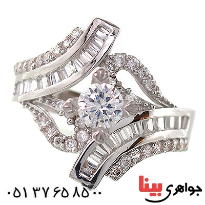انگشتر نقره زنانه درشت طرح شراره