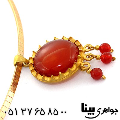 سینه ریز عقیق قرمز زنانه زیر خاکی درشت طرح کهکشانی