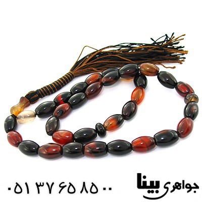 تسبیح عقیق سلیمانی 33 دانه ای درشت دانه هلی