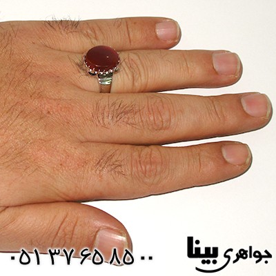 انگشتر عقیق یمنی مردانه کلاسیک درشت جدید