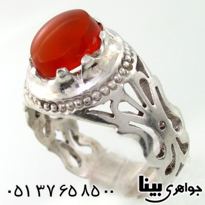 انگشتر عقیق یمنی مردانه شبکه ای