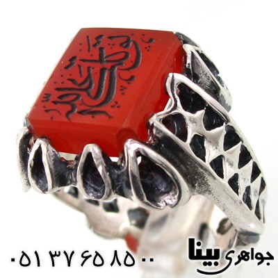 انگشتر عقیق مردانه درشت با حکاکی توکلت علی الله