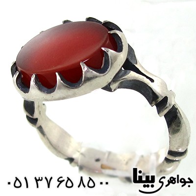 انگشتر عقیق قرمز مردانه درشت خوشرنگ