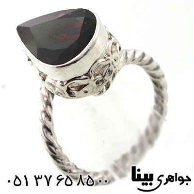 انگشتر یاقوت گارنت زنانه اشکی