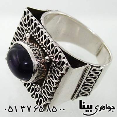 انگشتر آمتیست زنانه درشت ملیله کاری