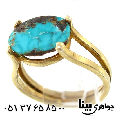 انگشتر فیروزه نیشابوری زنانه زیر خاکی