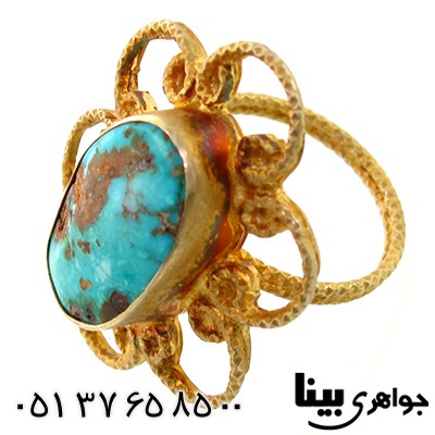 انگشتر فیروزه نیشابوری زنانه زیر خاکی