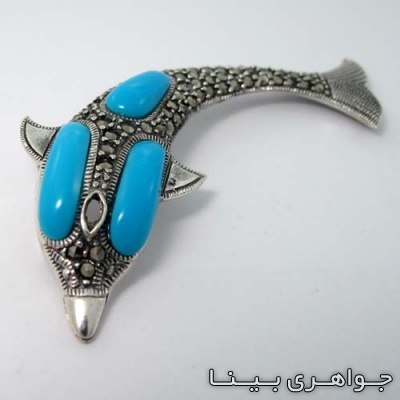 گردنبند فیروزه طرح دلفین