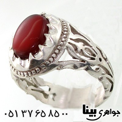 انگشتر عقیق یمنی مردانه خوشرنگ _کد:7643