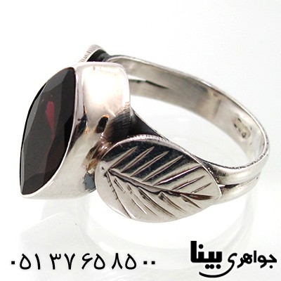 انگشتر یاقوت گارنت زنانه برگی