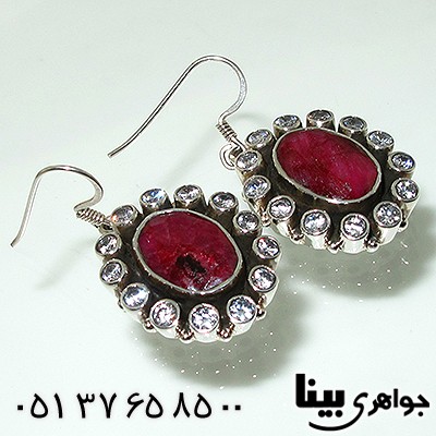 گوشواره یاقوت سرخ زنانه درشت طرح خاتون
