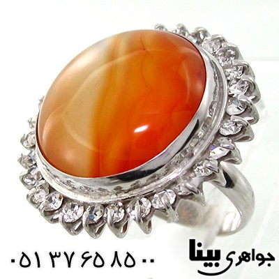 انگشتر عقیق سلیمانی درشت شمسه