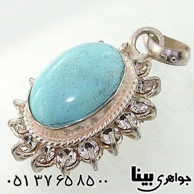 گردنبند فیروزه نیشابوری زنانه دور جواهری