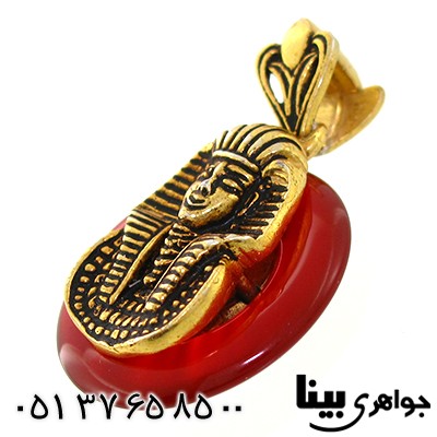 گردنبند عقیق قرمز زنانه زیر خاکی طرح مصریان باستان
